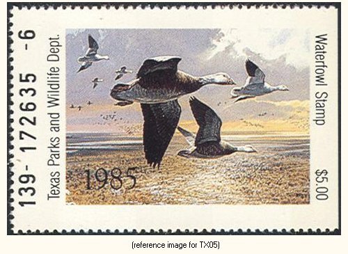 D2K Texas Duck Stamp 1985 $5.00