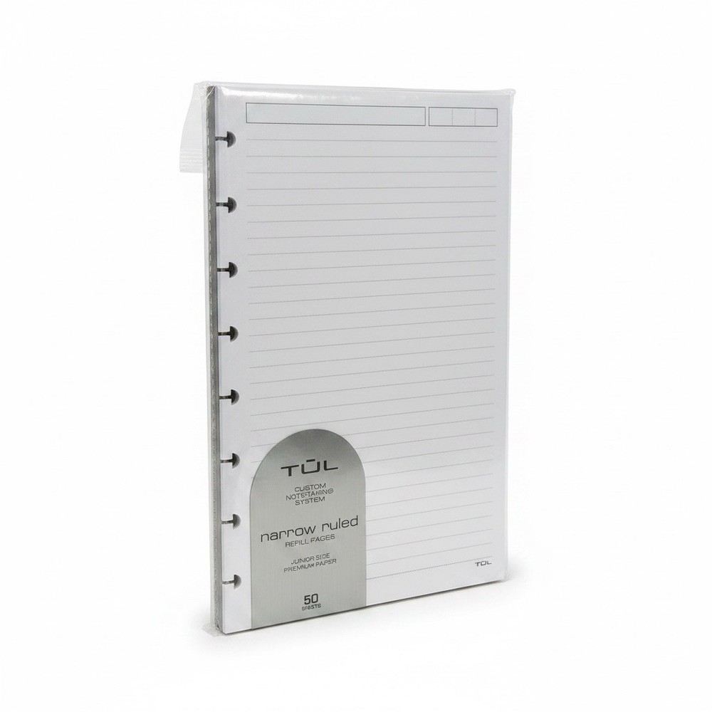 Tul Custom Note-Taking System Narrow Ruled Refill Pages Junior Size 50 Sheets