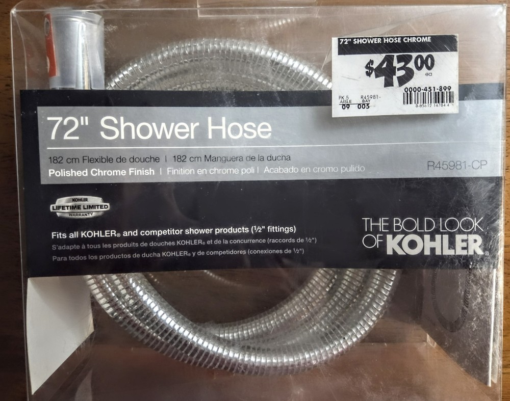 KOHLER 72" Shower Hose in Polished Chrome - R45981-CP