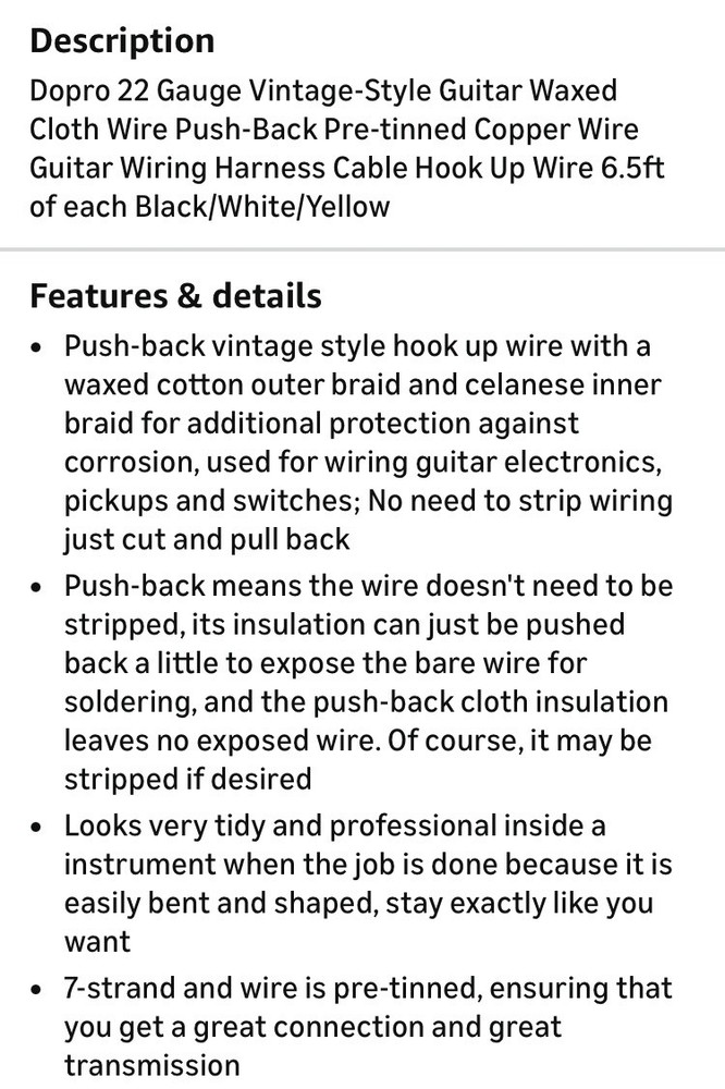 Guitar Hook Wire 6.5ft