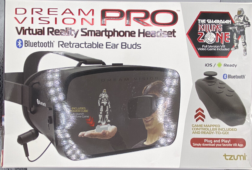Dream Vision PRO Virtual Reality Smartphone Headset✅BLUETOOTH EAR BUDS✅