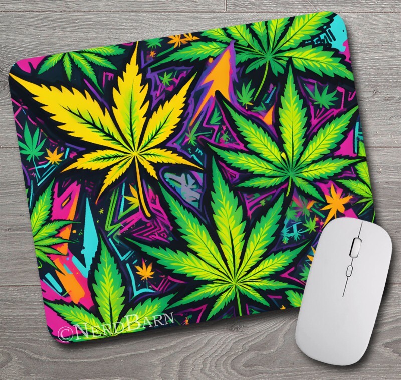 WEED CANNABIS Marijuana Psychedelic Graffiti ~ Mouse Pad / PC Mousepad Cool Gift