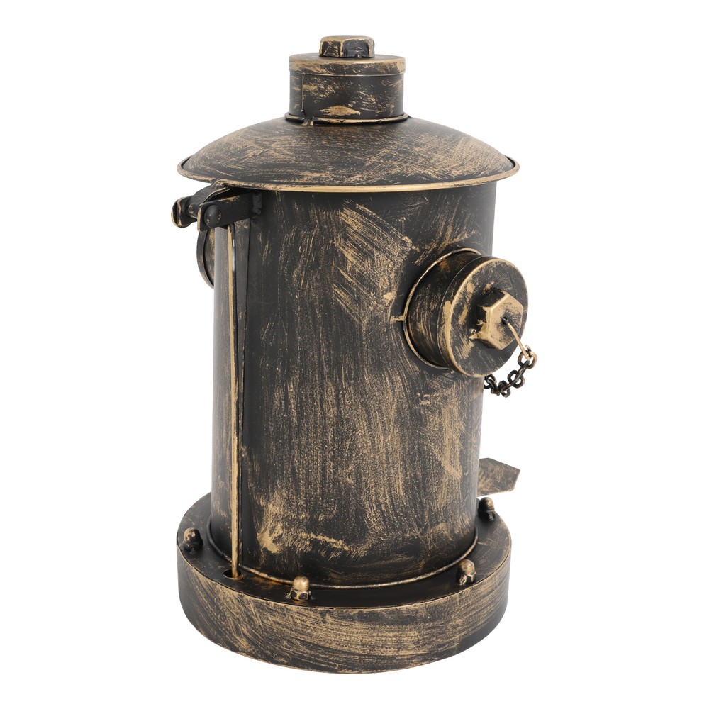 Retro Bronze Fire Hydrant Trash Can Creative Waste Bin Removable Inner Bucket