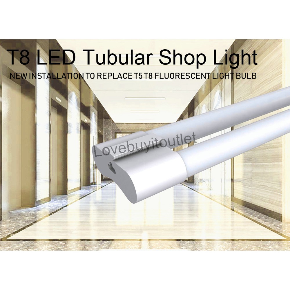 8 Pack 4FT 36W Double Tube Light Surface Mounted Ceiling for Garage Wall Plug-in