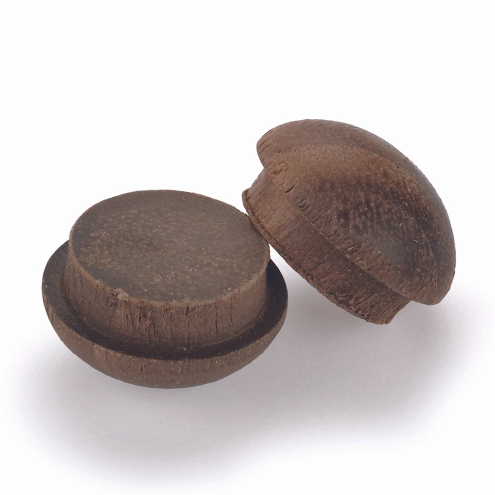 Walnut Button Top Screw Hole Plugs 1/2" 12 pack