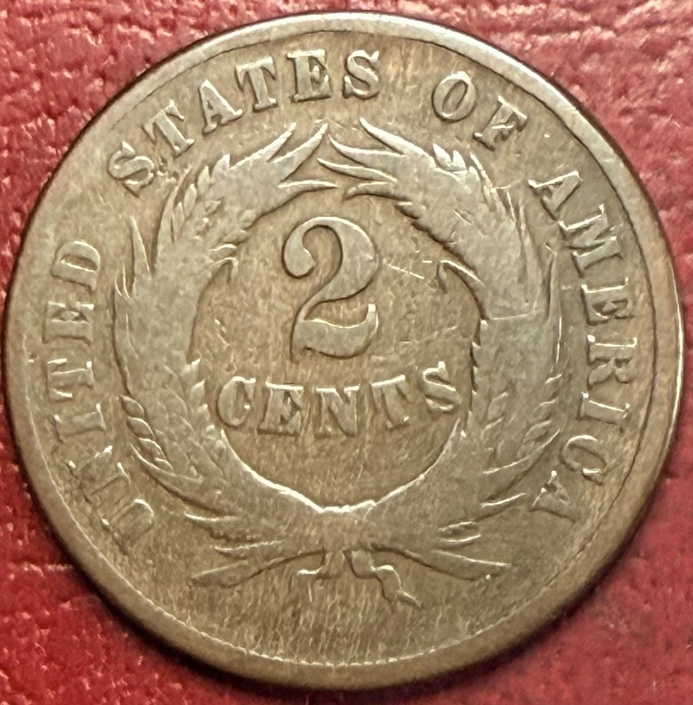 1868 Two Cent Piece. Better Grade. Free Shipping