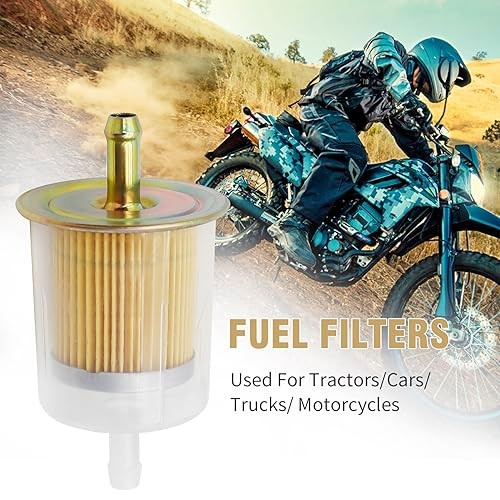 10Pcs 3/8 Inch Fuel Filter Universal Inline Fuel Filter High Flow Compact