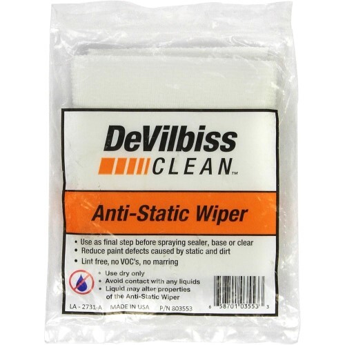 DeVilbiss CLEAN 803553 Anti-Static Wiper, Fabric, White, Case Packing