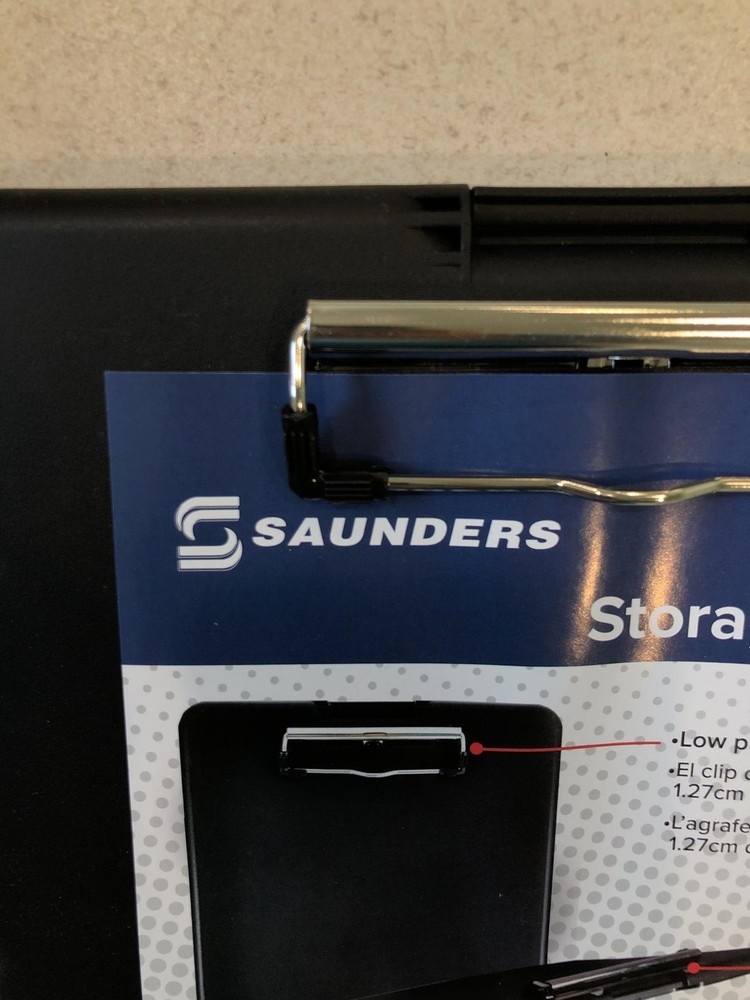 Saunders SlimMate Storage Clipboard Black 8 1/2 x 12
