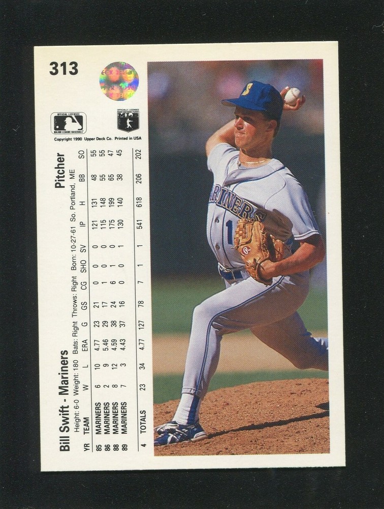 1990 Upper Deck #313 BILL SWIFT, Mariners: Gold Sharpie Autograph 161081