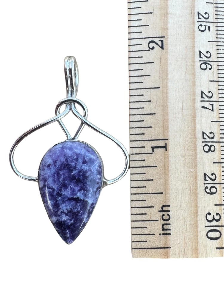 Lepidolite Solid 925 Sterling Silver Pendant