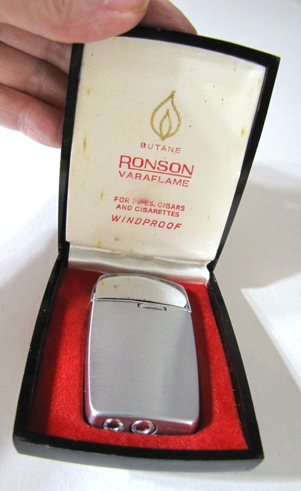 Vintage Ronson Varaflame Windproof Lighter With Case Engraved
