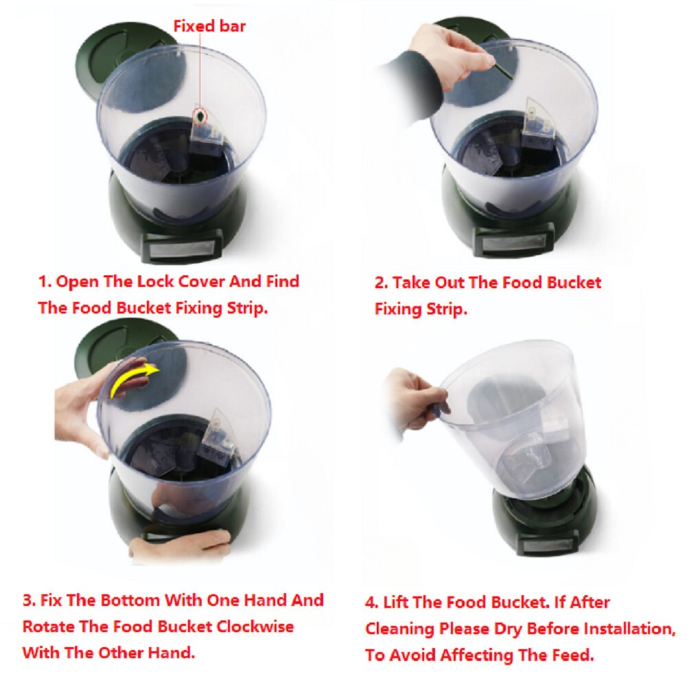 LCD Display Timer Quantitative Feeder Fish Pond Automatic Feeding Machine