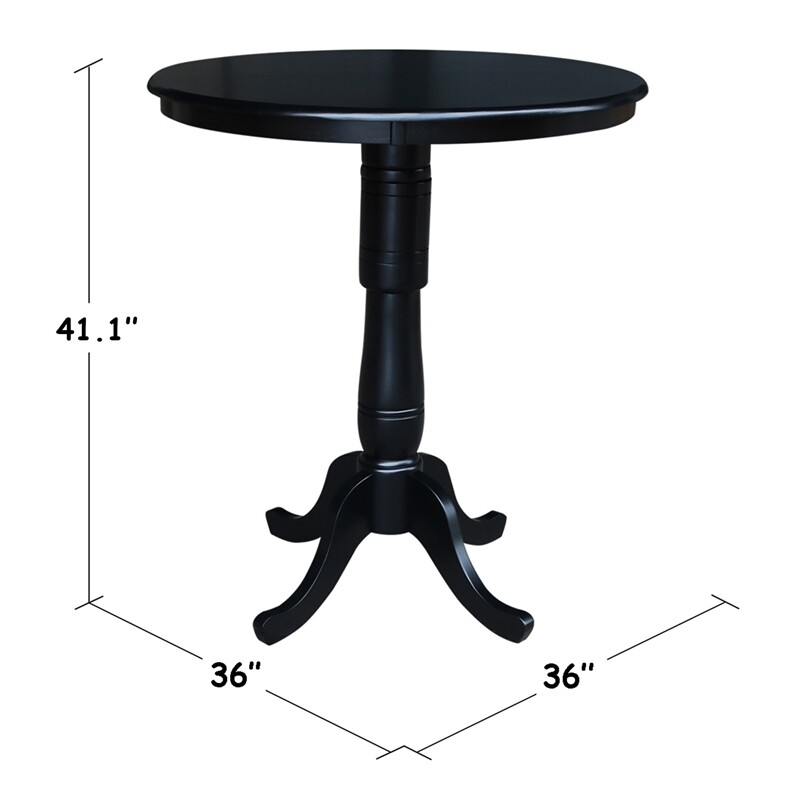 International Concepts 36" Round Pub Table in Black