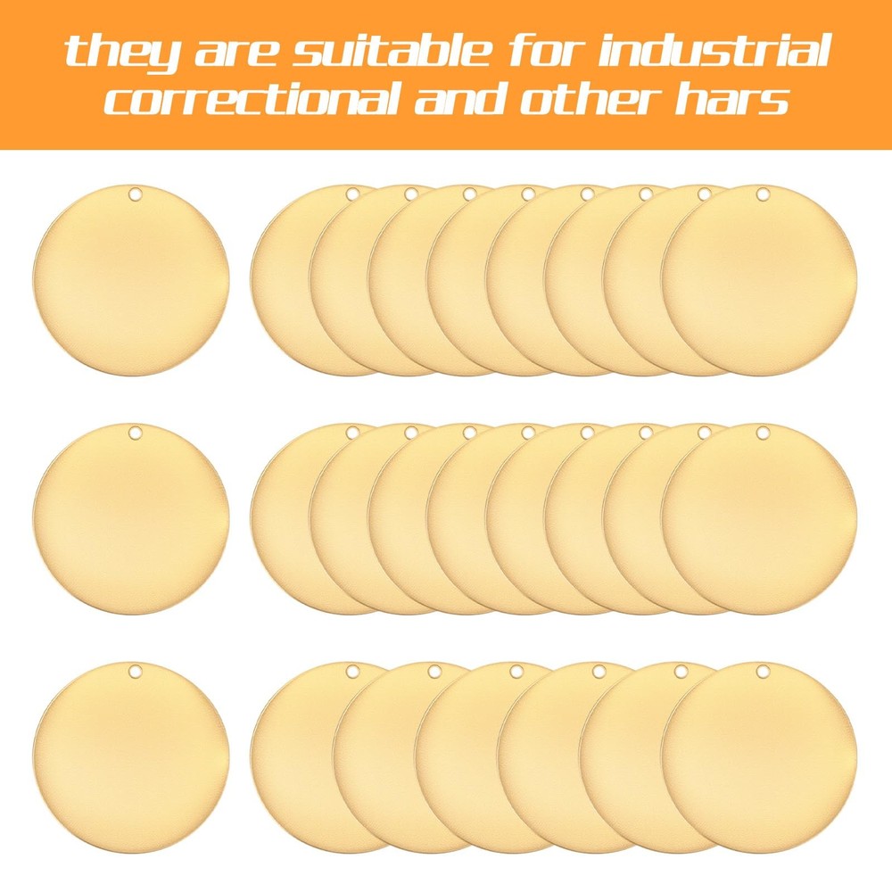 25PCS 1 Inch Solid Brass Stamping Tags Round Blanks