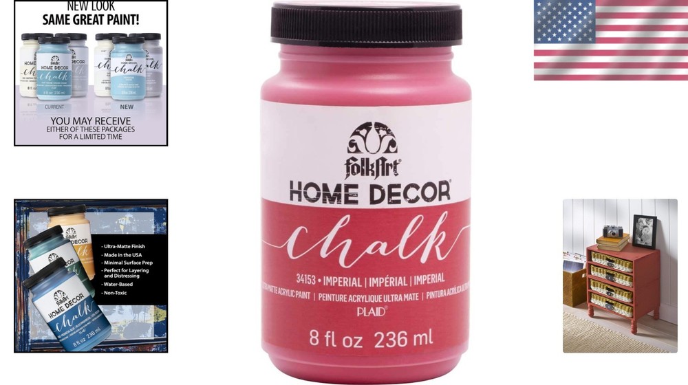 Non-Toxic Imperial Chalk Paint - 8 Oz Water-Based for Creative Decor Solutions
