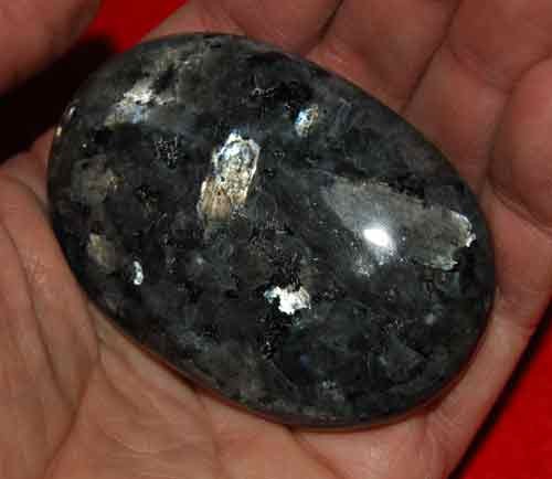 Larvikite Soap-Shaped Palm Stone #13