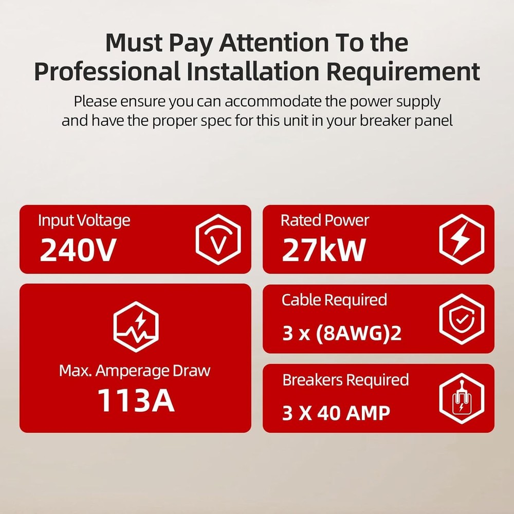 【90% NEW】27kW On Demand Tankless Water Heater Electric Hot Water Heater INDOOR