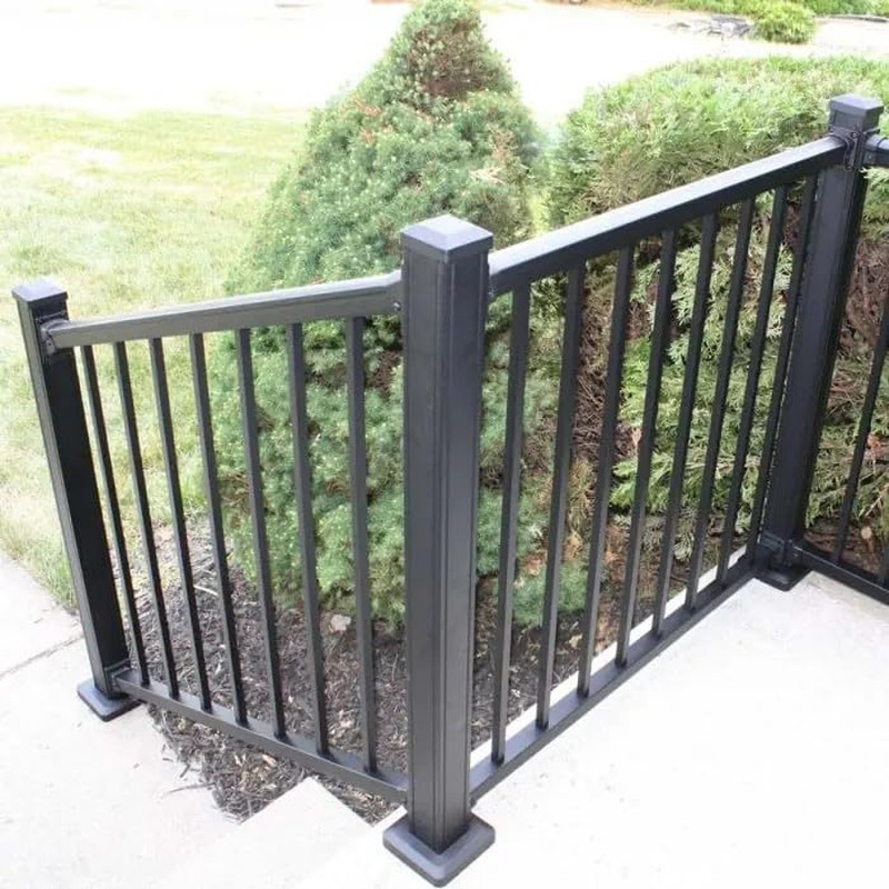Stylish Textured Black 38" Deck Railing Post Kit - Durable & Modern Design