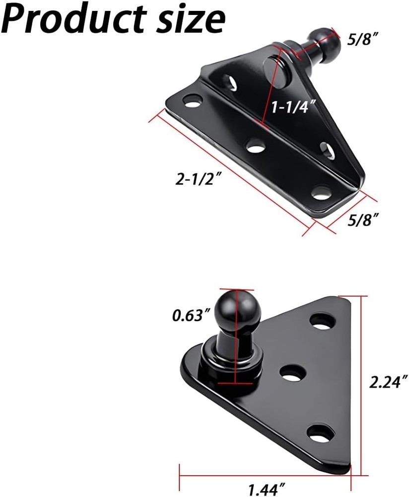 10MM Car Ball Stud Mounting Bracket, 4PCS Flat-Type Mounts with 16 Screws, Autom