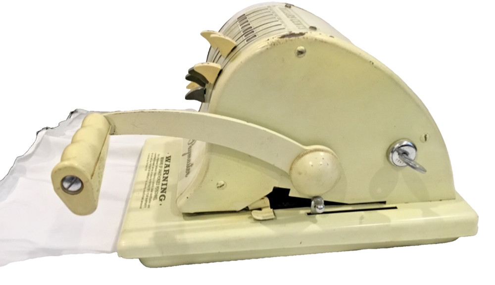 Paymaster check writing machine. Vintage. Cover