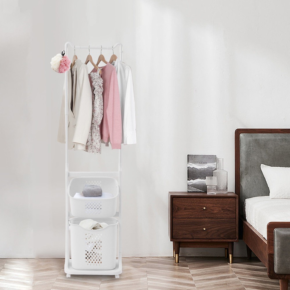 Laundry Basket Bathroom Multi-layer Clothes Storage Household Storage Shelf