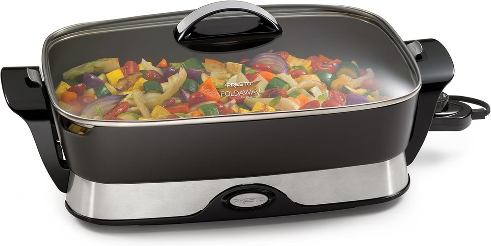 16-Inch Electric Foldaway Skillet - Compact & Versatile Cooking Solution