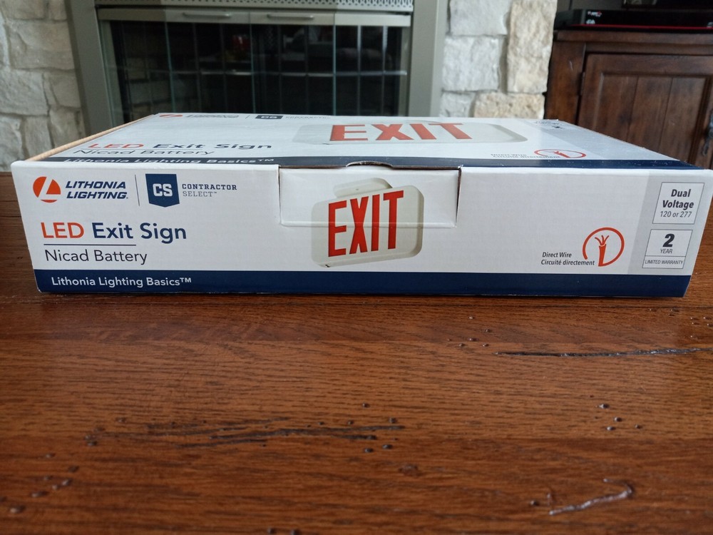 Lithonia Lighting LED Exit Sign Contractor Select Dual Voltage Nicad Battery