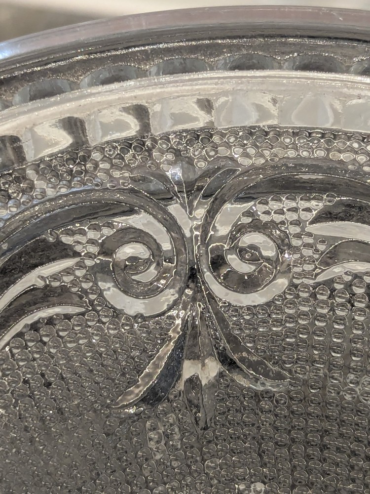 Antique EAPG Pressed Glass Candlestick – Heavy 3-Part Mold, Deep Floral Pattern