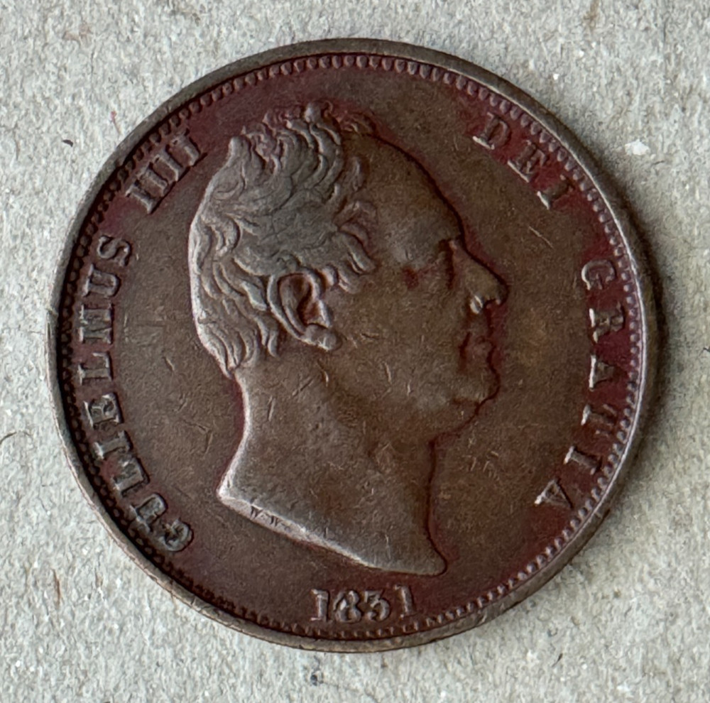 Great Britain, 1/2 Half Penny, 1831, KM#706