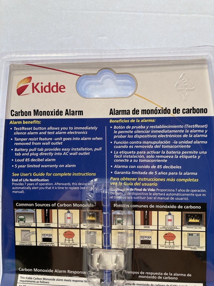 kidde carbon monoxide alarm new/sealed