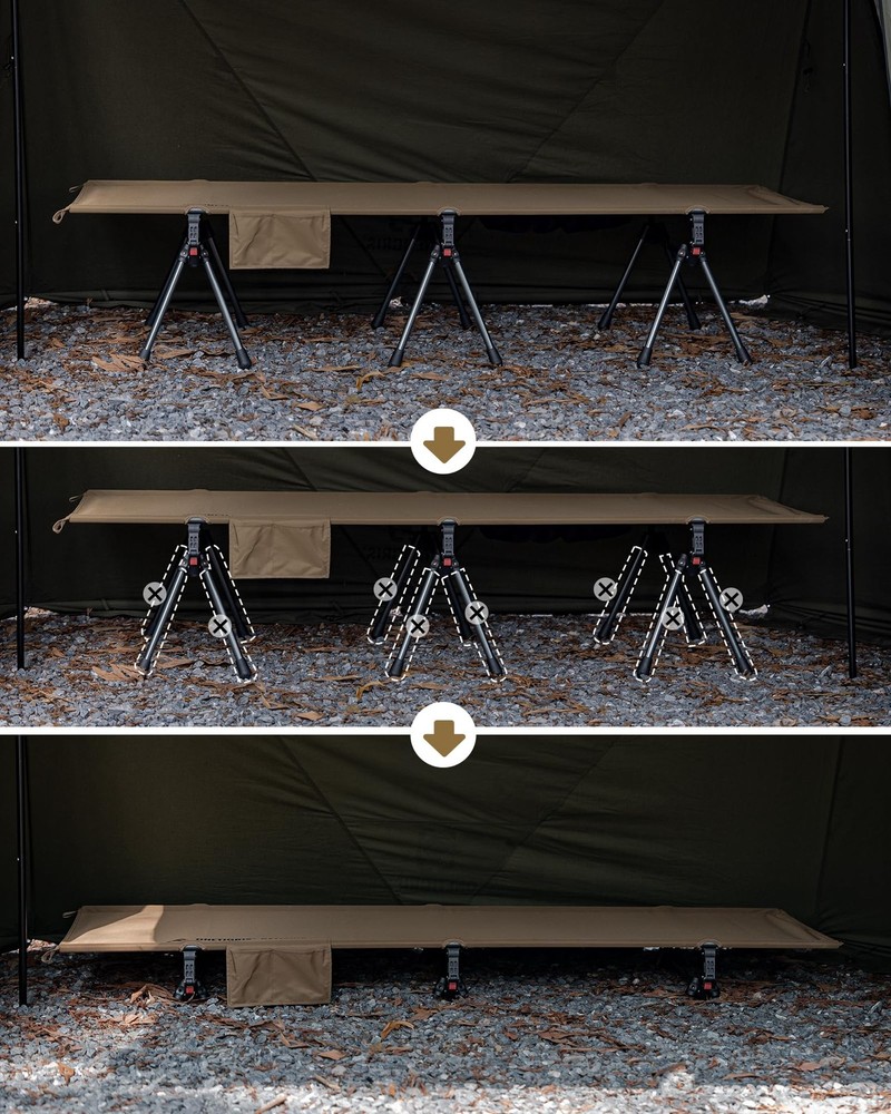 SUPRANUBIS Camping Cot, Height Adjustable with Cot Leg Extenders, Strong Support