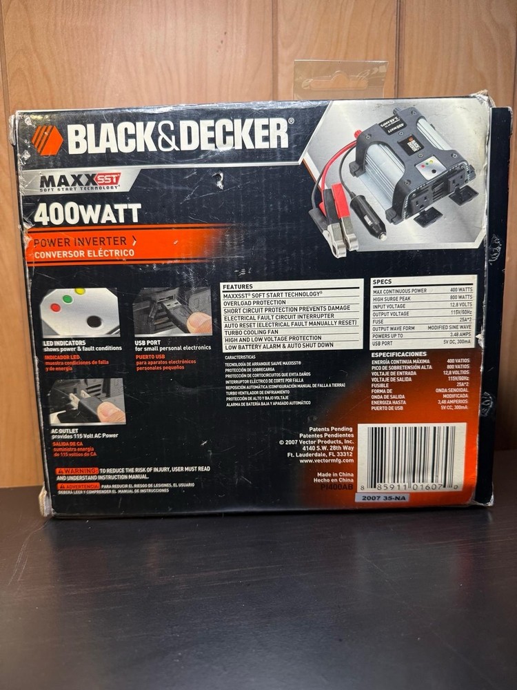 Black & Decker 400W Power Inverter (Model PI400AB)