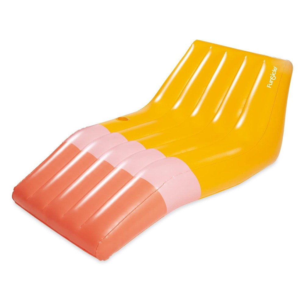 5.8ft Inflatable Floating Lounge Happy Sleeper with Cup Holder Pool Float