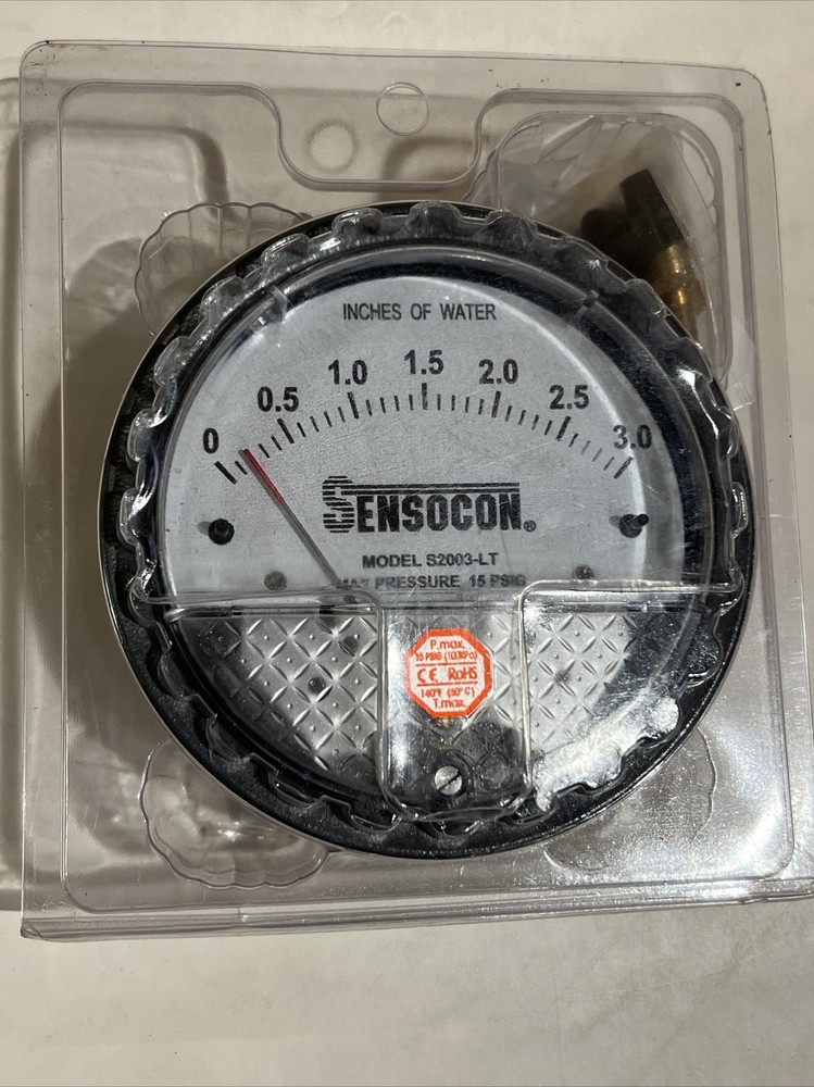 Sensocon S2003-LT Series S2000 Differential Pressure Gauge MAX PRESSURE 15PSIG