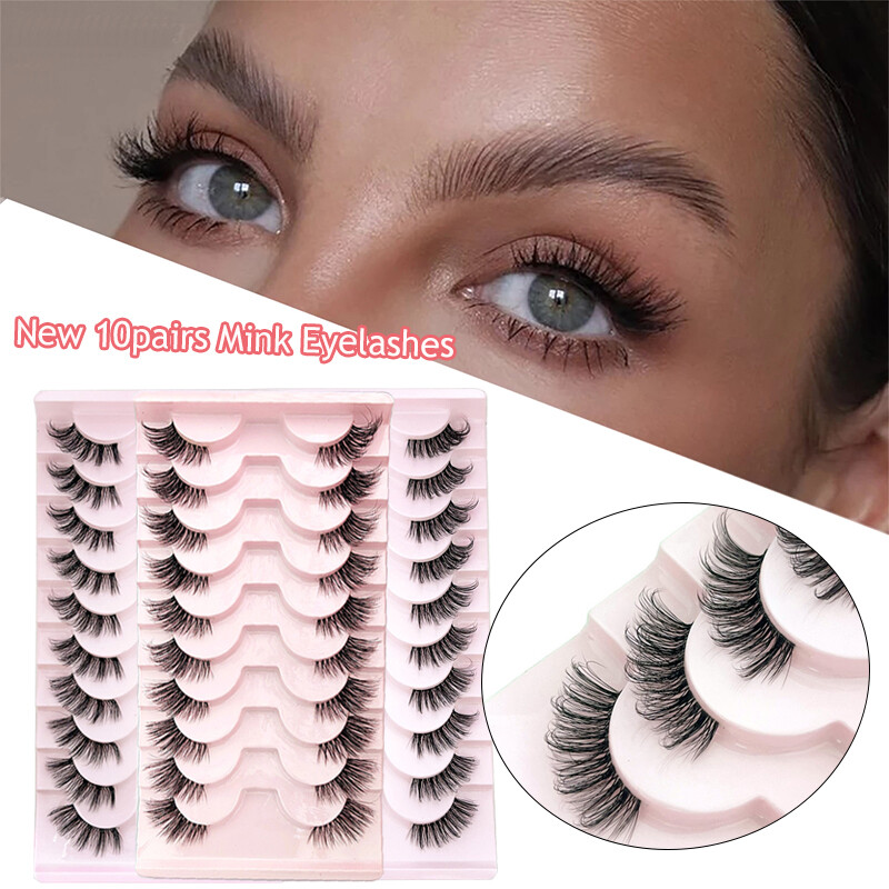 10Pair Half Eyelashes Eyelash Extension Segmented 3D Winged False Eyelash Soft +