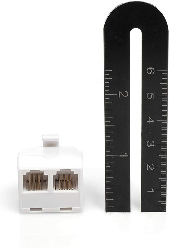 Duplex Modular Phone Wall Jack Adapter (WHITE) RJ11 - Splitter | Two Pack
