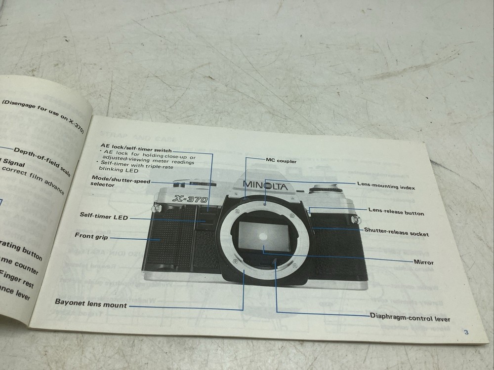 MINOLTA X-370 Owner's Manual Instructions