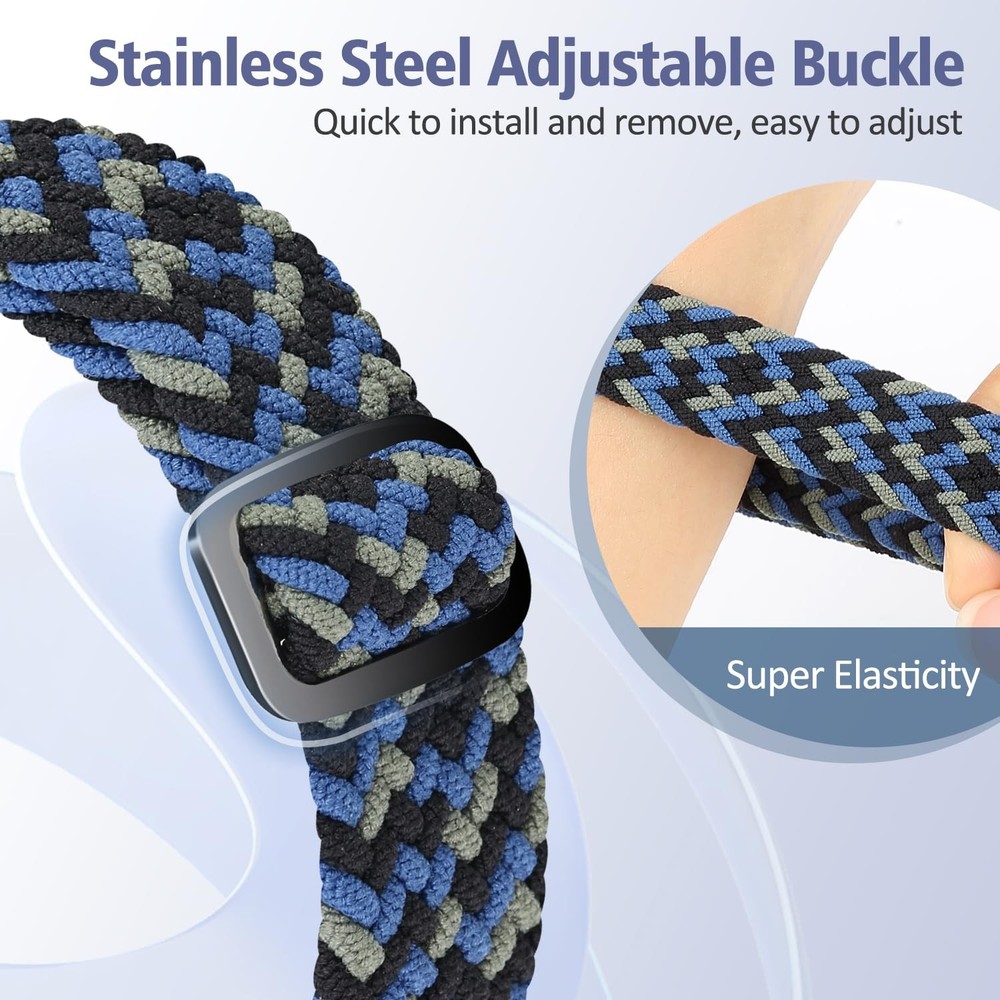 VNDAPT Elastic Braided Bands Compatible with Fitbit Charge 5/Fitbit Charge 6 ...