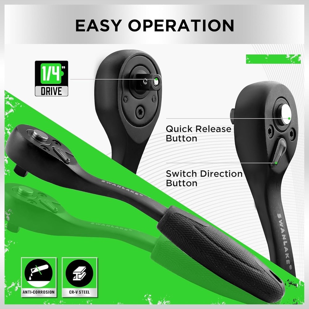 Professional SAE & Metric Socket Set with Ratchet