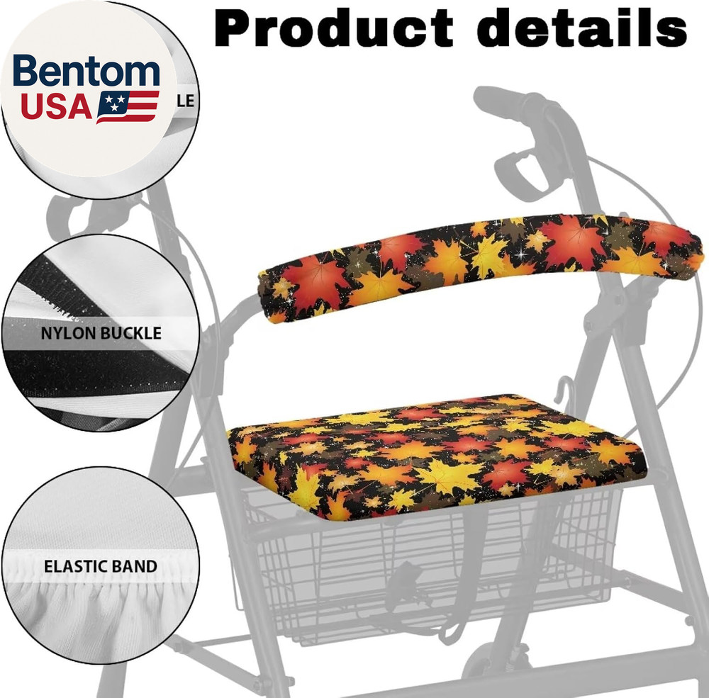 Rollator Walker Seat and Backrest Covers Fall Leaf Rollator Walker Accessories f