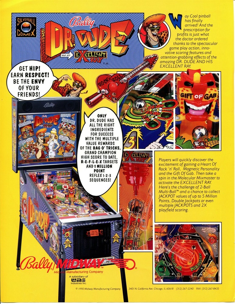 Dr Dude Pinball Flyer Mint / Brochure / Ad