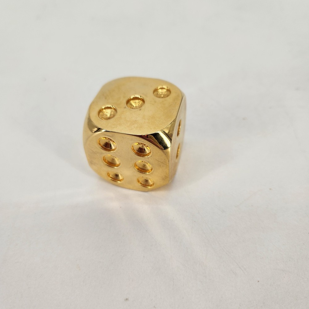 Perini Mini Gold Tone Dice Clock