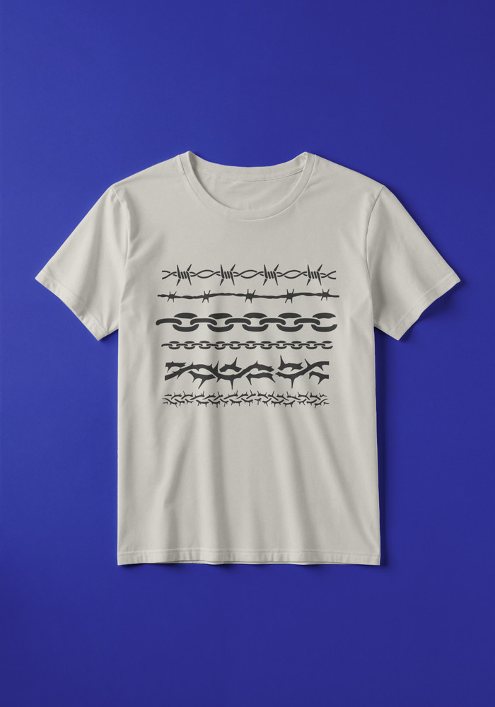 Barb Wire Stencil, Thorns Template, Chains template, Barb Wire Template