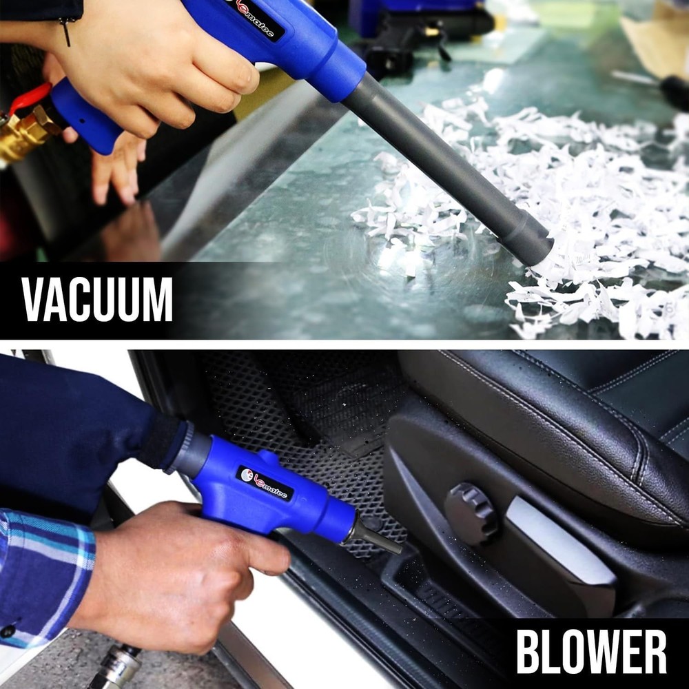 Compact Vacuum-Blower Tool with 6 Attachments - LEMATEC 150 PSI Air Compressor