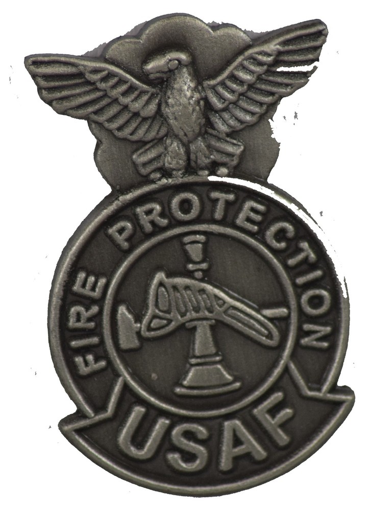 USAF FIRE PROTECTION BADGE HAT PIN