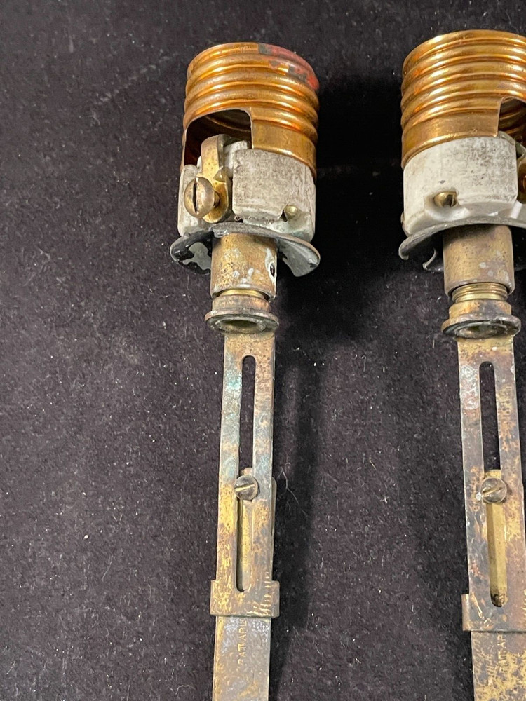 set of 5 antique adjustable medium base sockets