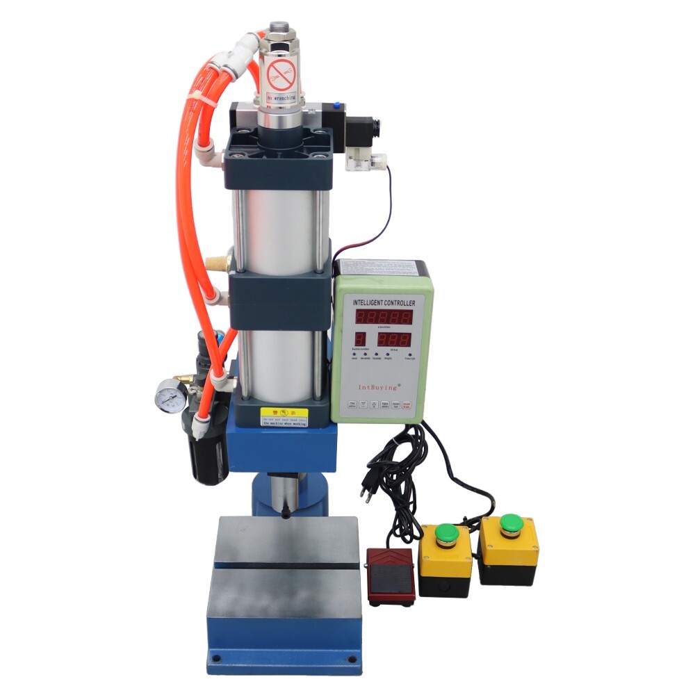 2205lbs Pneumatic Punch Press with Controller Easy Operate Die Hole φ0.78'' 110V