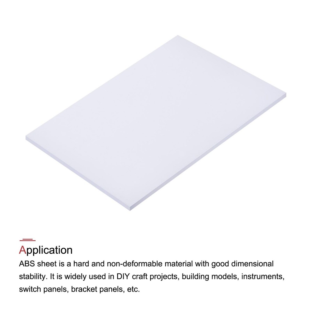 White ABS Plastic Sheet 7x4x0.2" for Building Model, Panel
