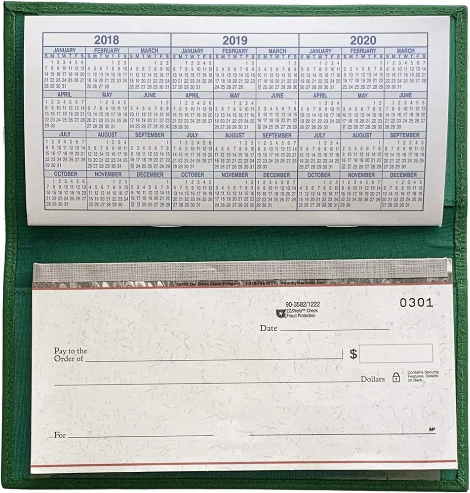 Emerald Green Basic Genuine Leather Checkbook Cover for Men & Women